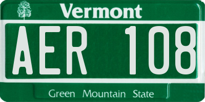 VT license plate AER108
