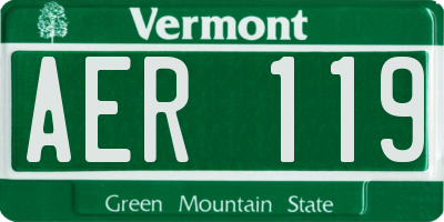 VT license plate AER119