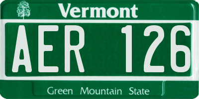 VT license plate AER126