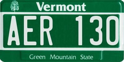 VT license plate AER130