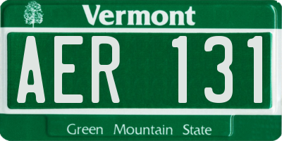 VT license plate AER131