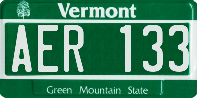 VT license plate AER133