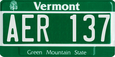 VT license plate AER137