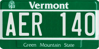 VT license plate AER140