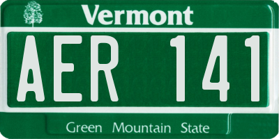 VT license plate AER141