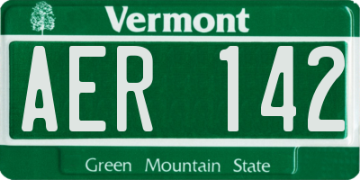 VT license plate AER142