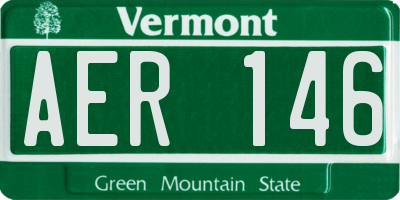 VT license plate AER146