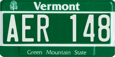 VT license plate AER148