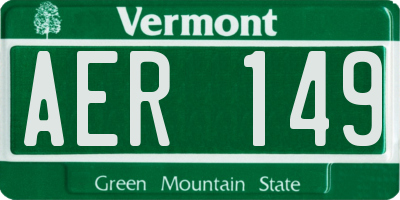 VT license plate AER149