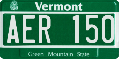 VT license plate AER150