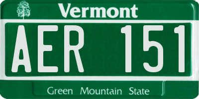 VT license plate AER151