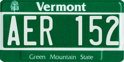 VT license plate AER152