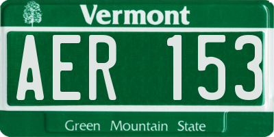 VT license plate AER153