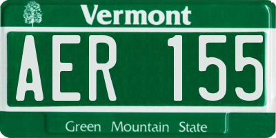 VT license plate AER155