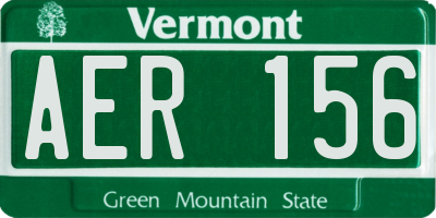 VT license plate AER156