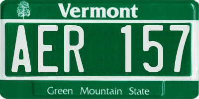 VT license plate AER157