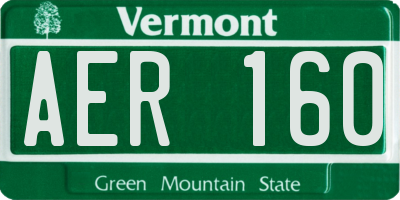 VT license plate AER160