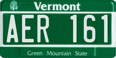 VT license plate AER161