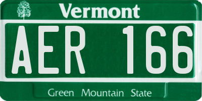 VT license plate AER166