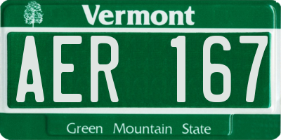 VT license plate AER167