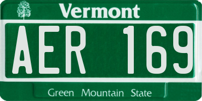 VT license plate AER169