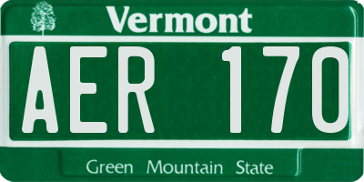 VT license plate AER170