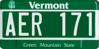 VT license plate AER171