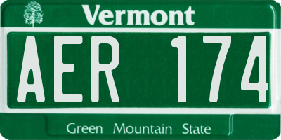 VT license plate AER174