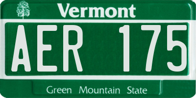 VT license plate AER175
