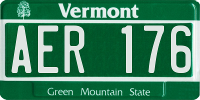 VT license plate AER176