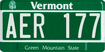VT license plate AER177