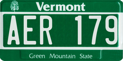 VT license plate AER179