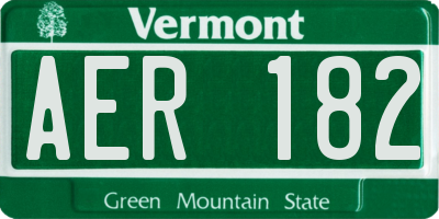 VT license plate AER182