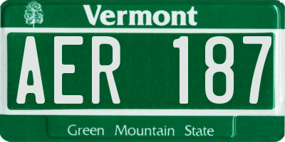 VT license plate AER187