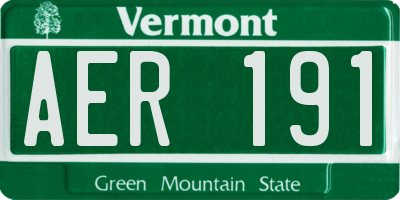 VT license plate AER191