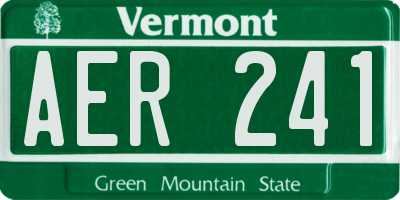 VT license plate AER241