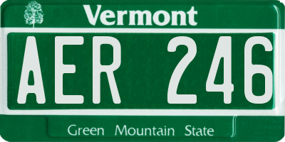 VT license plate AER246