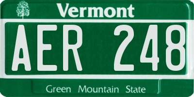 VT license plate AER248