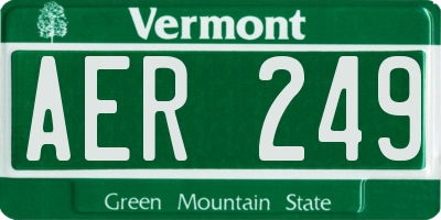 VT license plate AER249