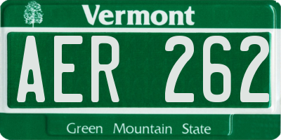 VT license plate AER262