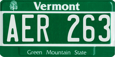 VT license plate AER263