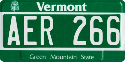 VT license plate AER266