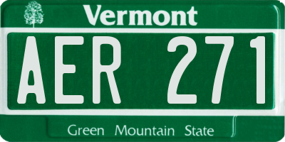 VT license plate AER271