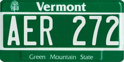 VT license plate AER272
