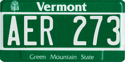 VT license plate AER273