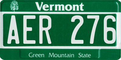 VT license plate AER276