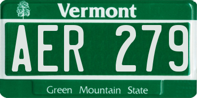 VT license plate AER279