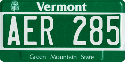 VT license plate AER285