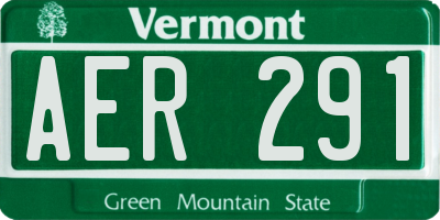VT license plate AER291