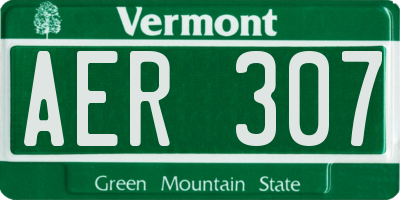 VT license plate AER307